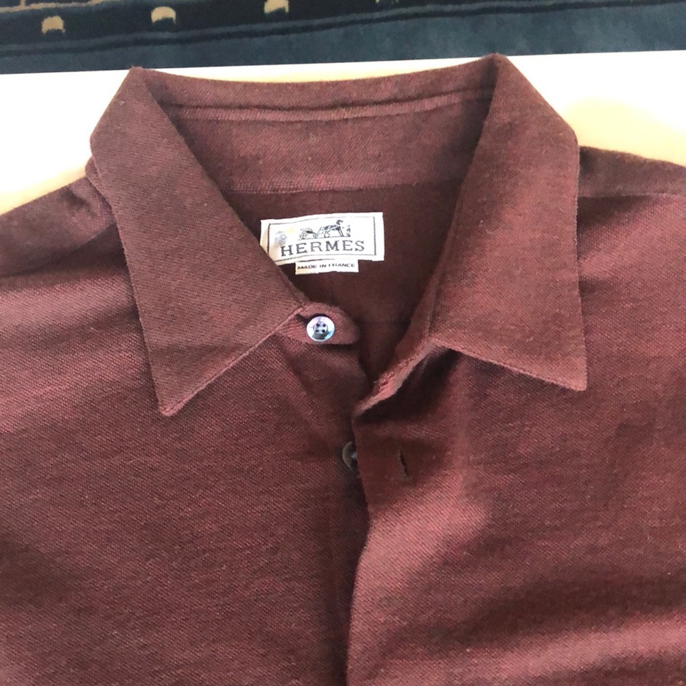 Hermes Button Down Over  Sweater